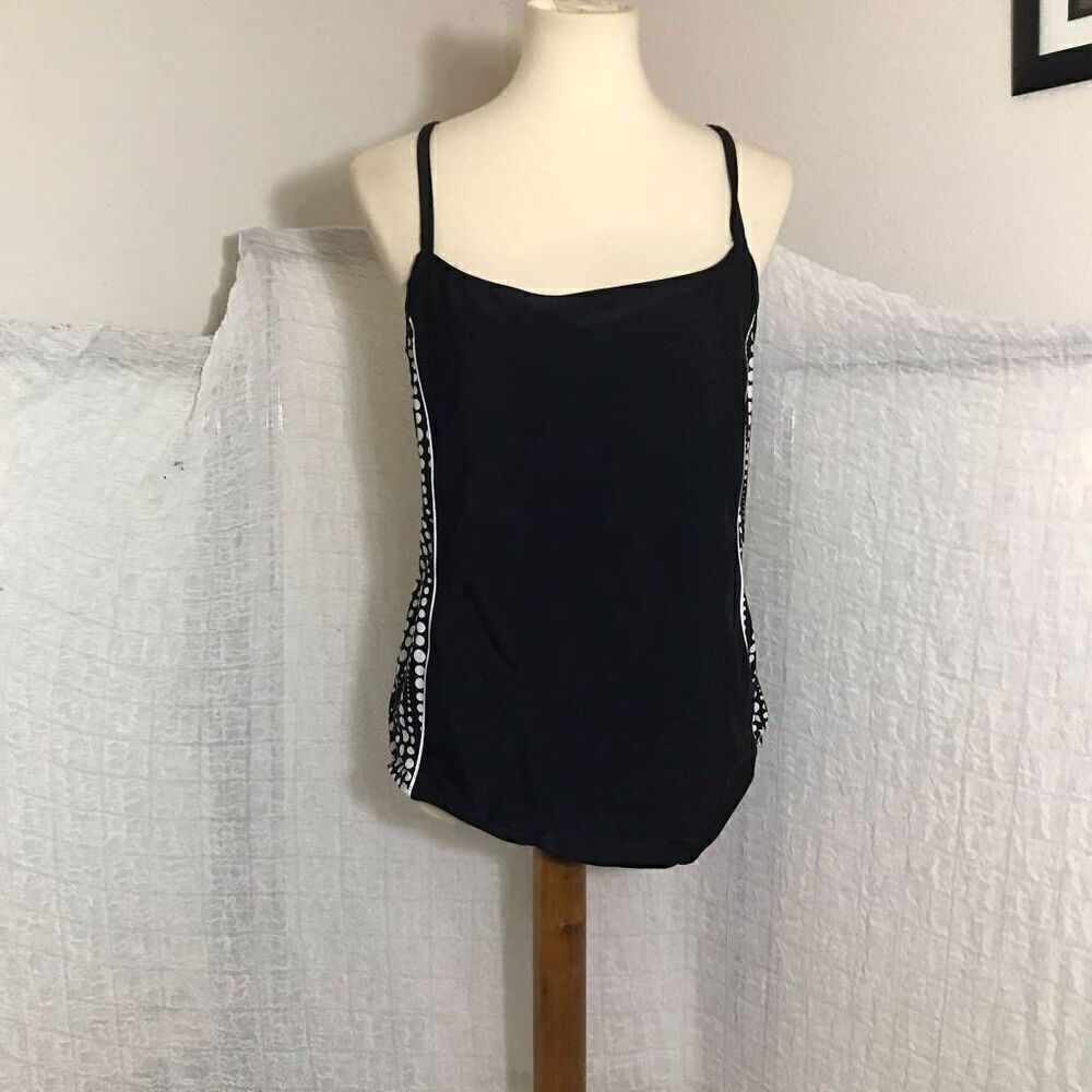 Catalina Black & White Polka-Dot One Piece Swimsuit Size 1X (16W)